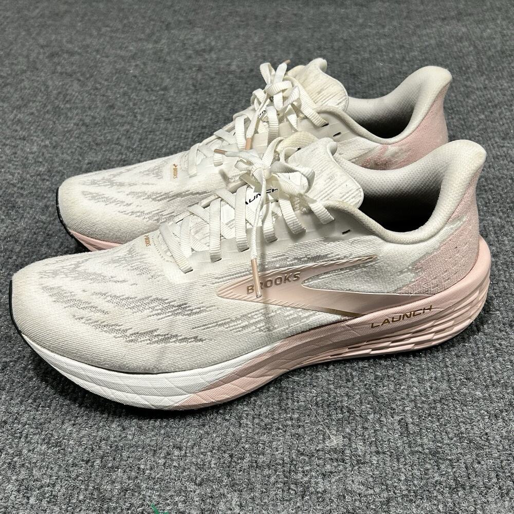 Brooks Launch Women's Running Shoes Size 10 White Pink Medium B 120439B164